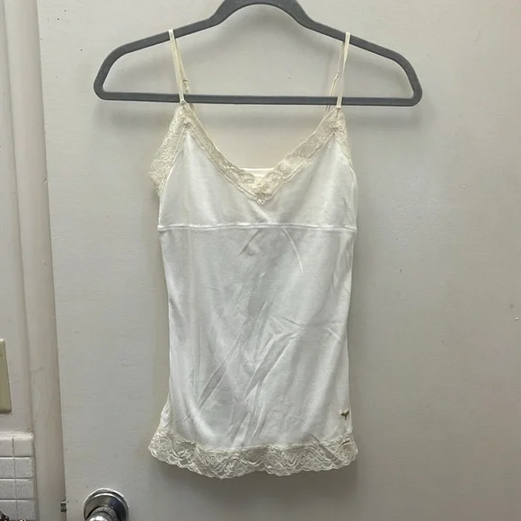 Pink White Lace Trim Camisole  Size Medium. - Picture 9 of 9